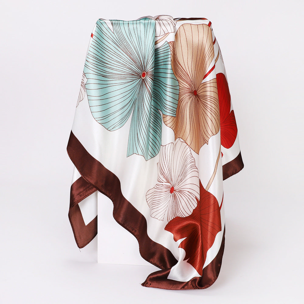 Wholesale Retro Printed Satin 90cm Silk Scarf