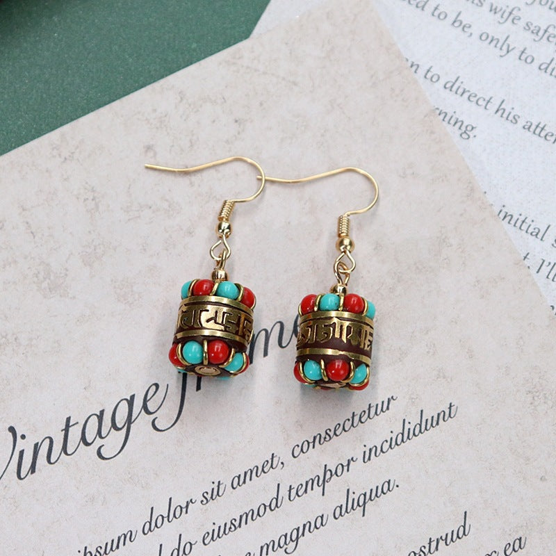 Wholesale Retro Nepal Style Handmade Dangle Earrings,  Trendy Fashion Accessory for Party or Everyday Wear