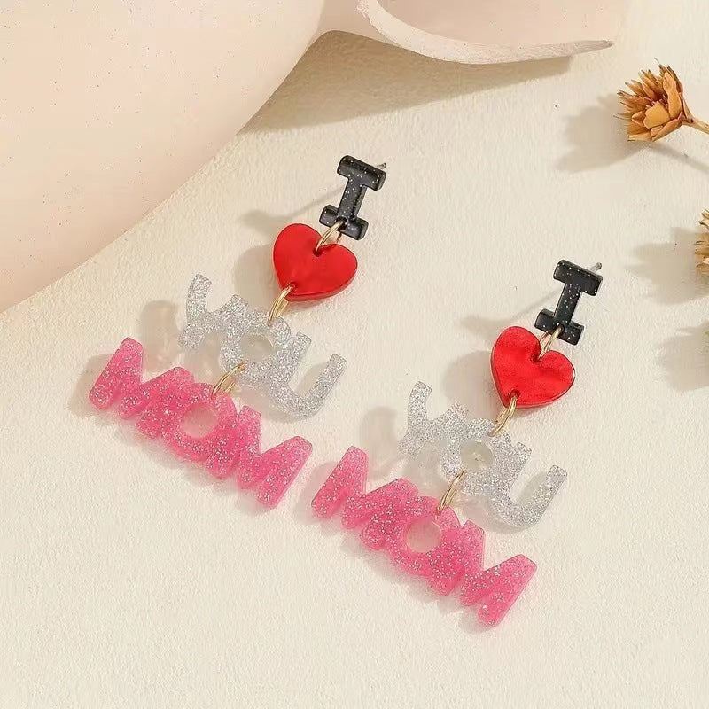 Wholesale Mother's Day Earrings MOM Acrylic Earrings ACC-ES-AnDao007