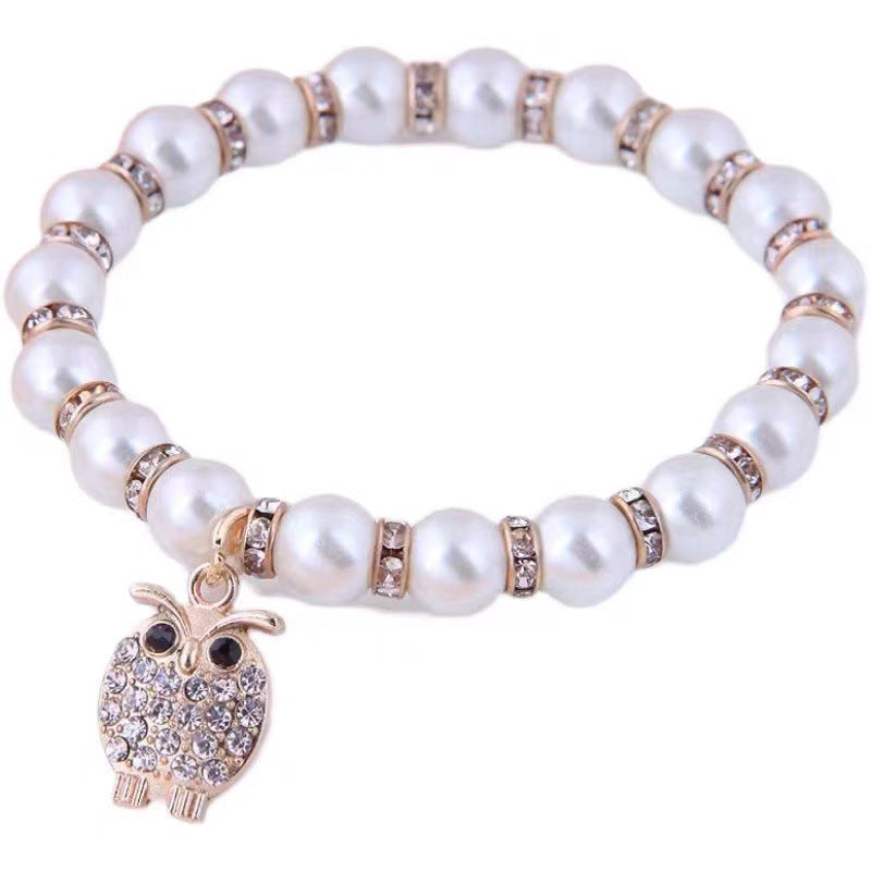 Wholesale Metal Pendant Diamond Pearl Bracelet ACC-BT-Weiy027