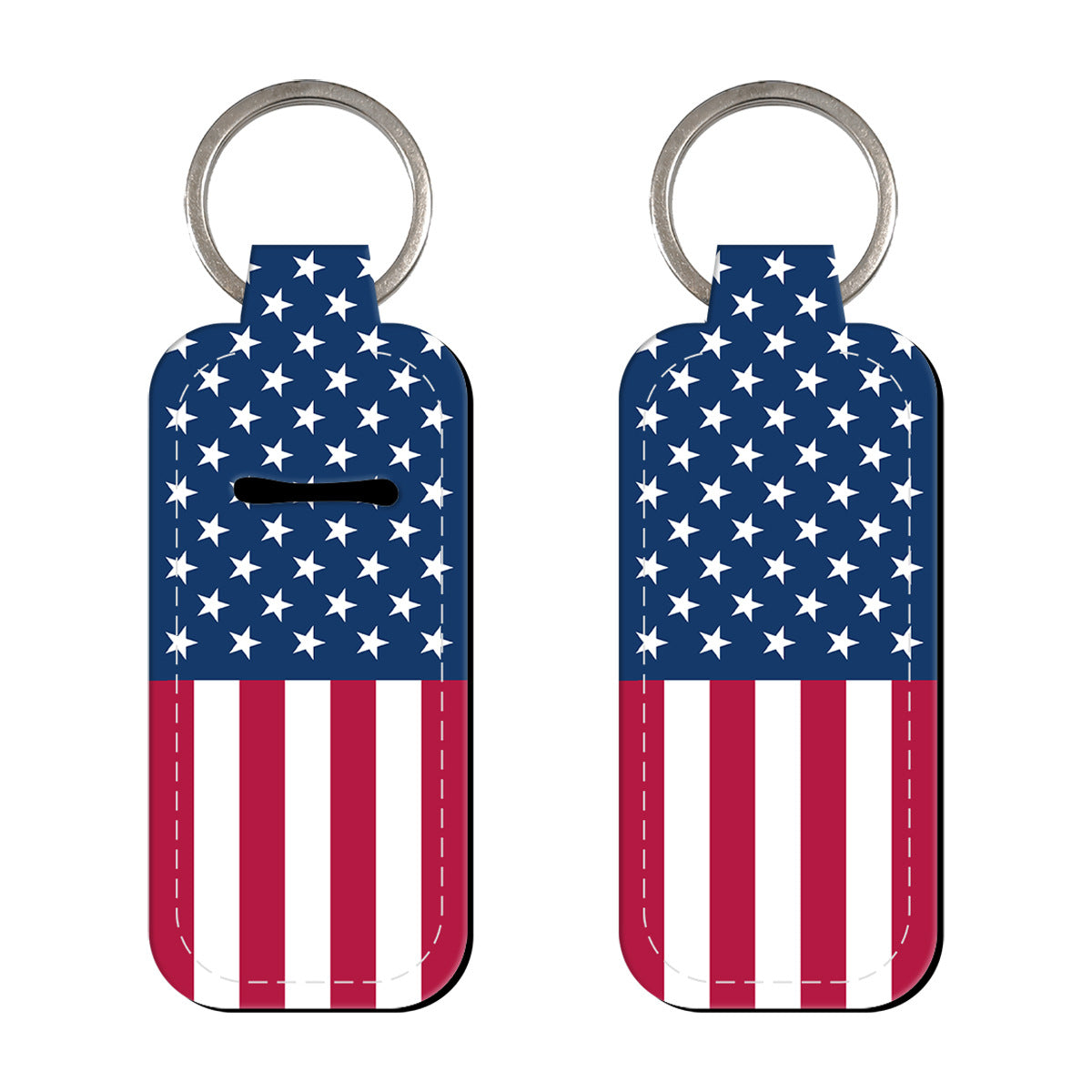 Wholesale 6pcs Flag Pattern Neoprene Lipstick  Keychains