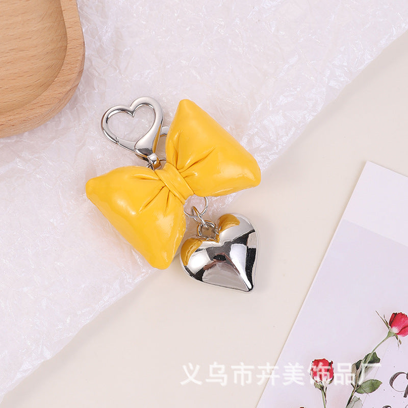 Wholesale Leather Bow Heart Keychain
