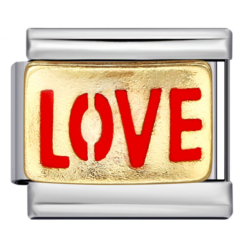 Wholesale Italian modular stainless steel welding dripping oil  DIY bracelet