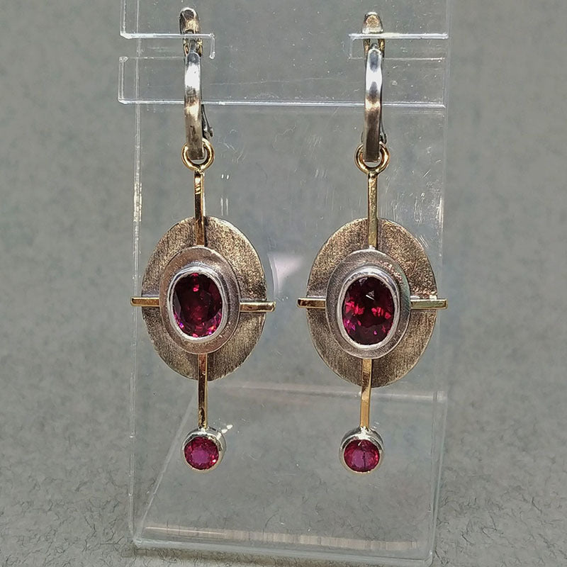 Wholesale  Retro Red Crystal Pendant Earrings