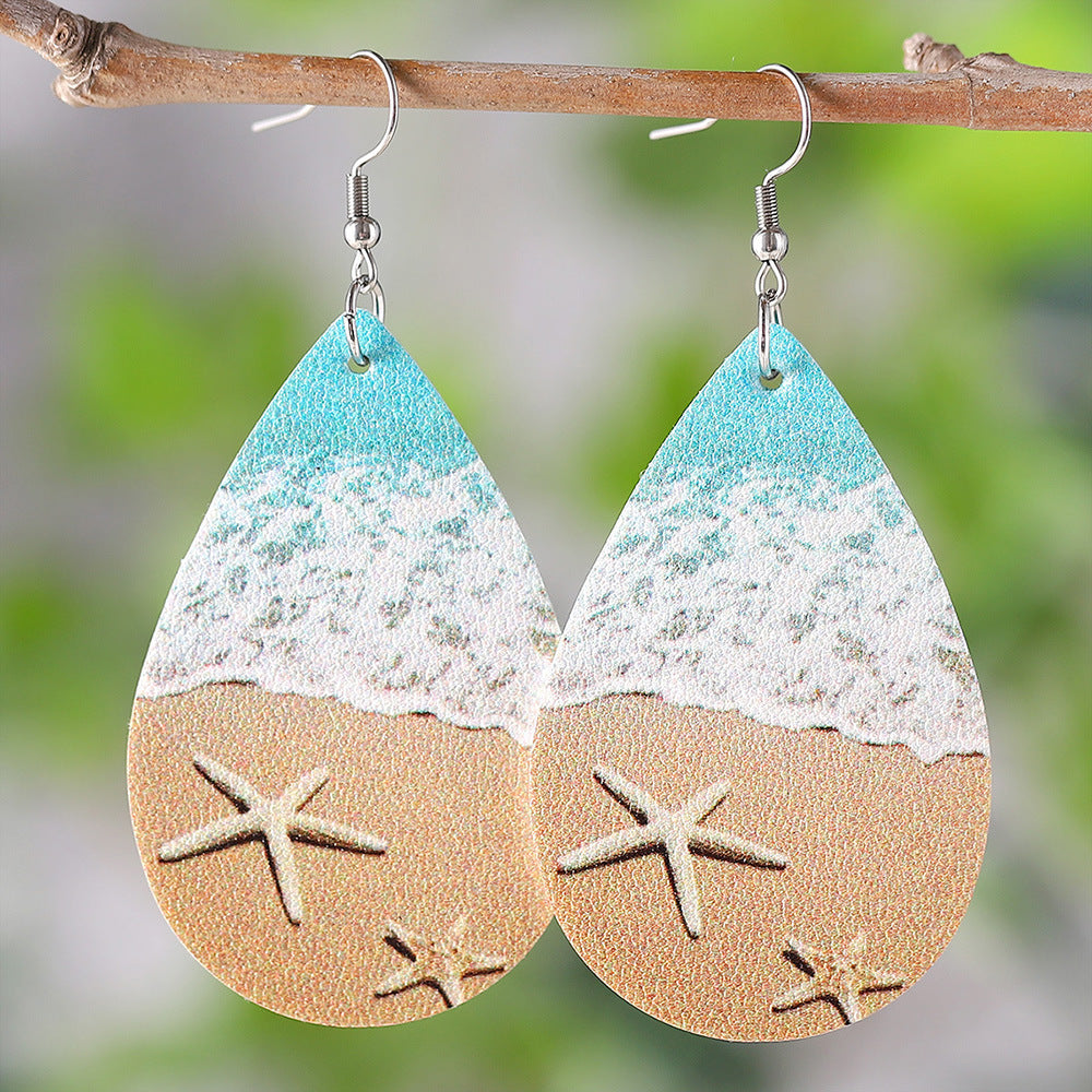 Wholesale  Leopard Print Sequin Earrings