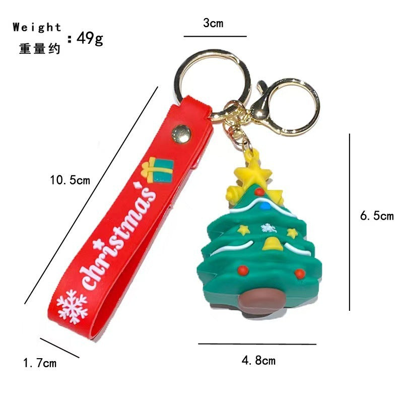 Wholesale Christmas  Keychain Pendant Cartoon PVC Bag Charm Decorative Gift for Boutique Resale