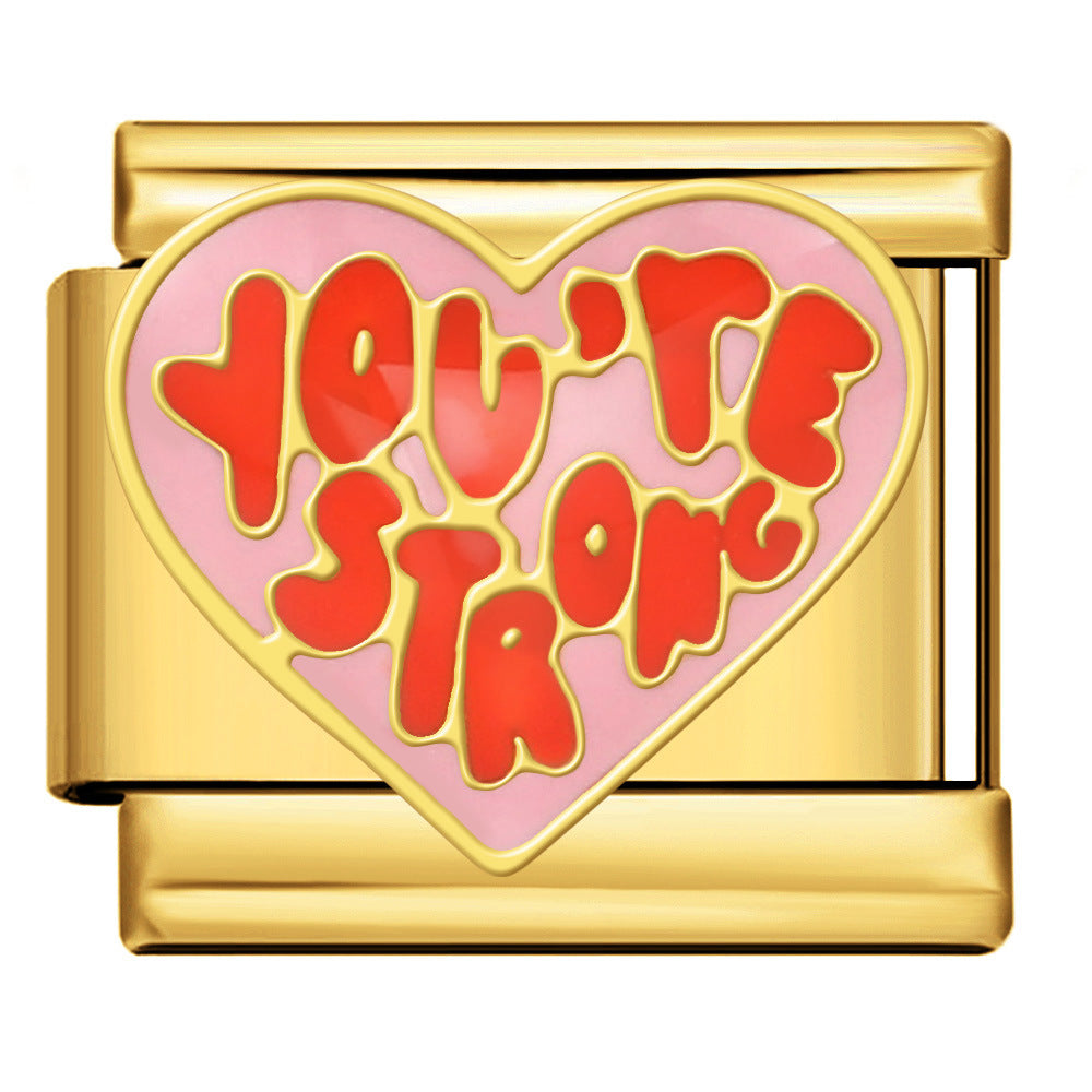 Wholesale Italian  Stainless Steel CharmsGold and Silver Welding Oil Drop DIY Module Charms