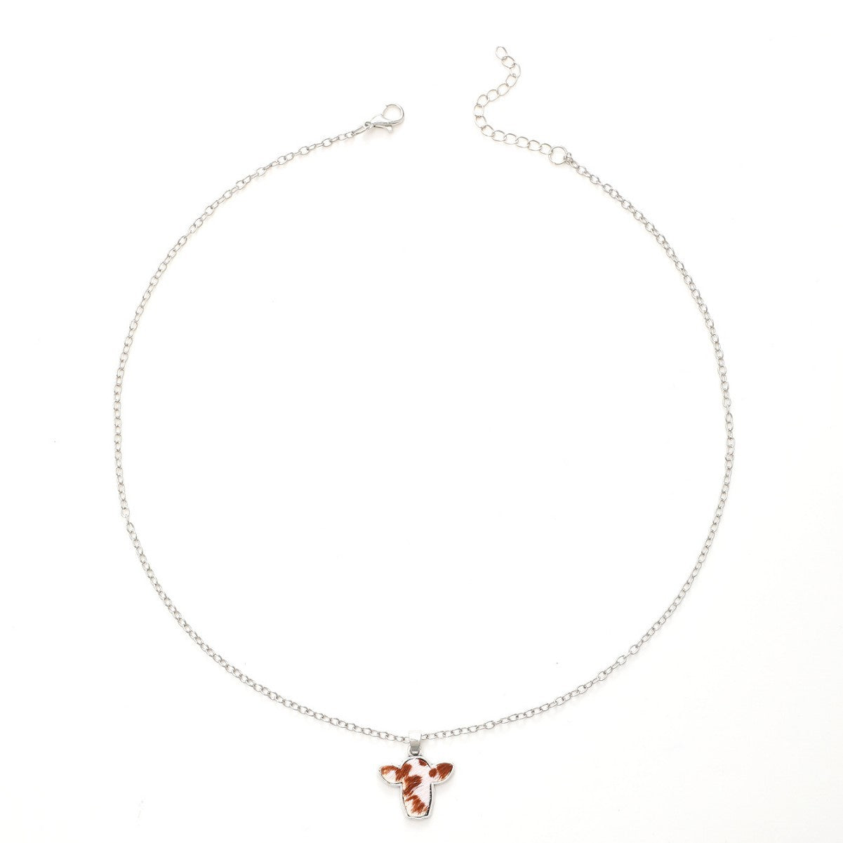 Wholesale Western style alloy mini cow head random pattern pendant necklace