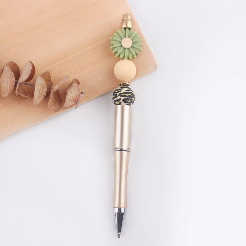 Wholesale beaded pen creative DIY cartoon daisy love silicone gum beaded pen