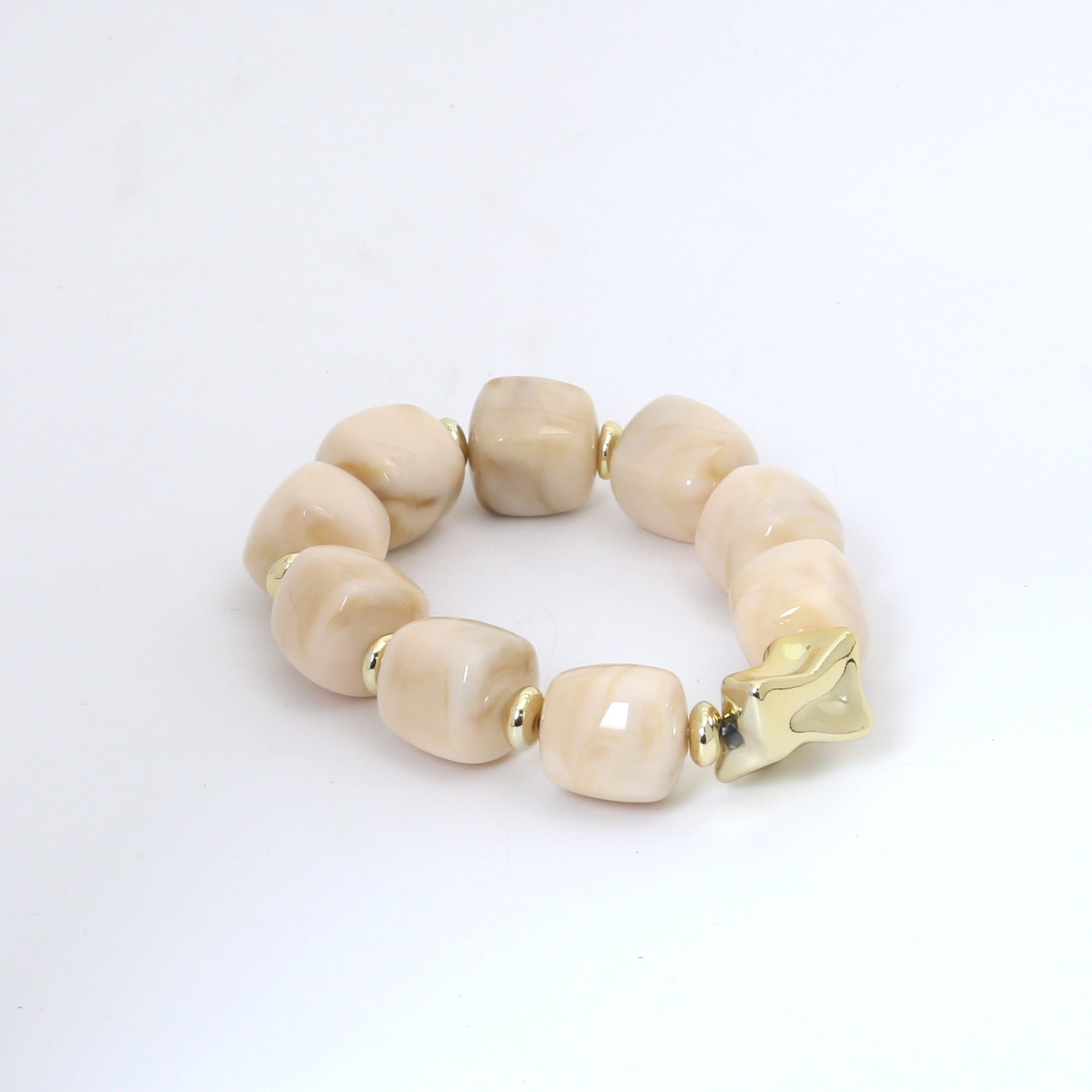Wholesale Modern Chinese Style Acrylic Beaded Bracelet Colorful Square Candy Beads Women S Fashion Jewelry Gift Everyday