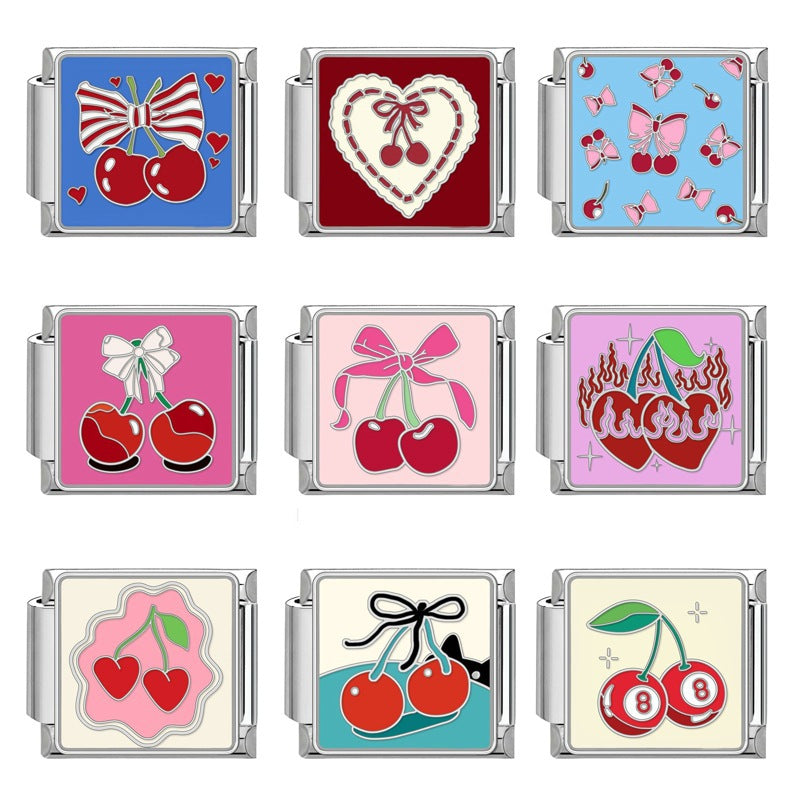 Wholesale Italian Charm Bracelet 9mm DIY Splicing Cute Cartoon Stainless Steel Composable Bracelet