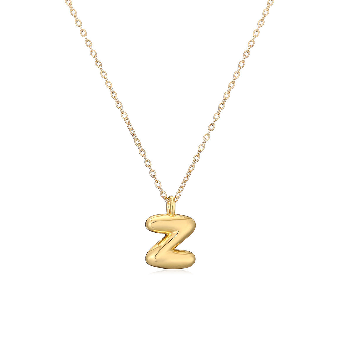 Wholesale Copper Plated Real Gold 26 English Letters Pendant Necklace ACC-NE-AG010