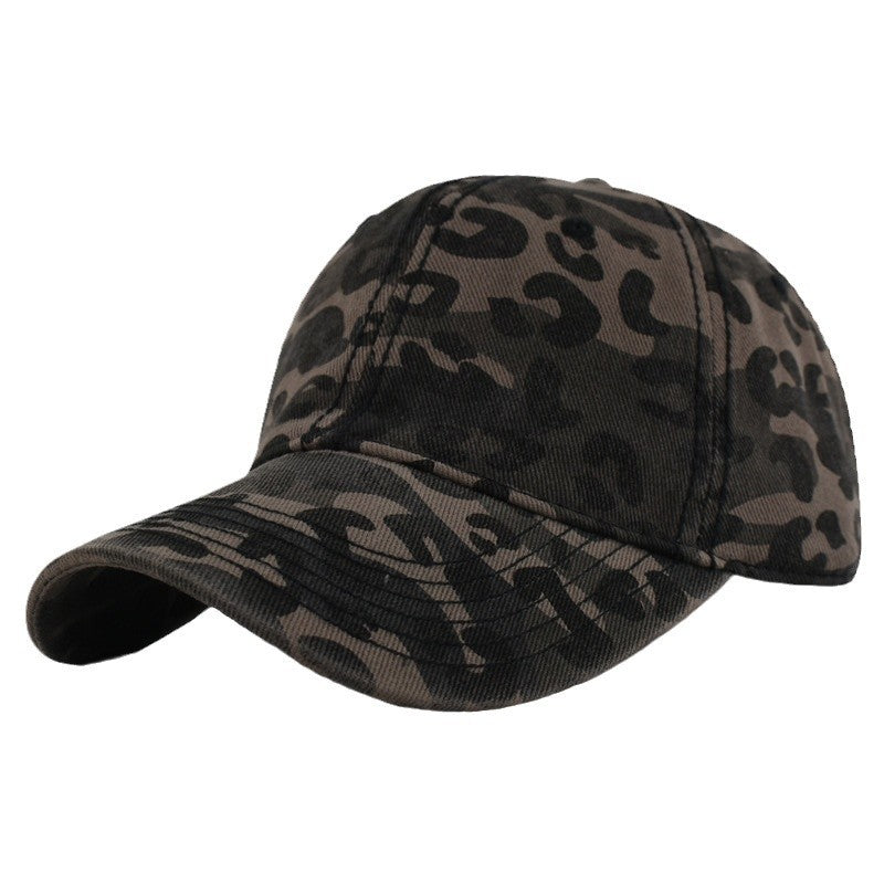 Wholesale  Washed Leopard Print Camouflage Baseball Cap