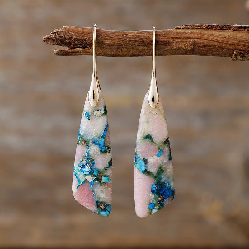 Wholesale Bohemian Imperial Stone Geometric Dangle Earrings