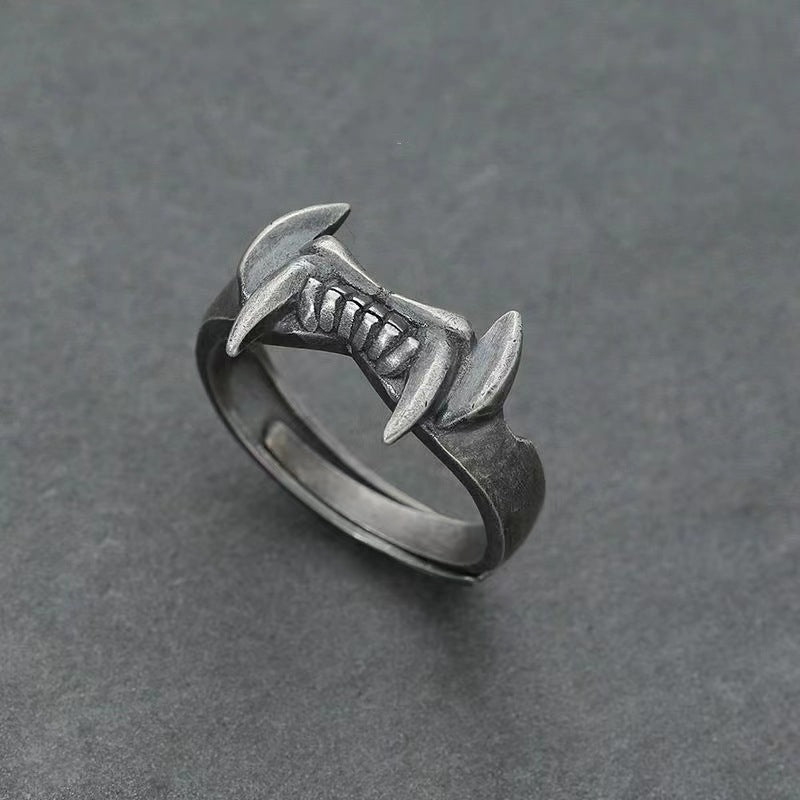 Wholesale Animal Tooth Ring Funny Personality Art Opening Adjustable Ring