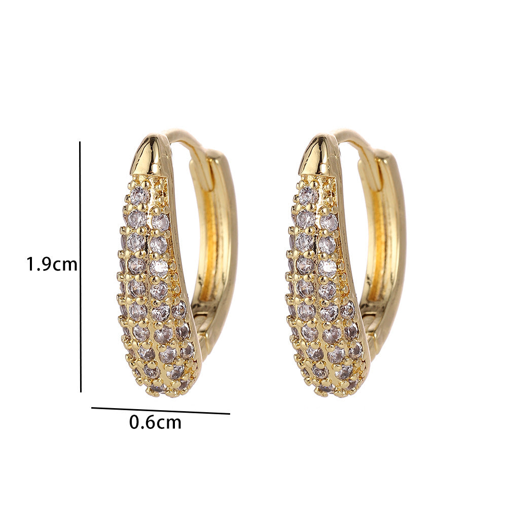 Wholesale Modern Butterfly Flower Earrings With Micro Set Zircon 18K Gold Plated Copper Fashion Party Gift Jewelry Accessory