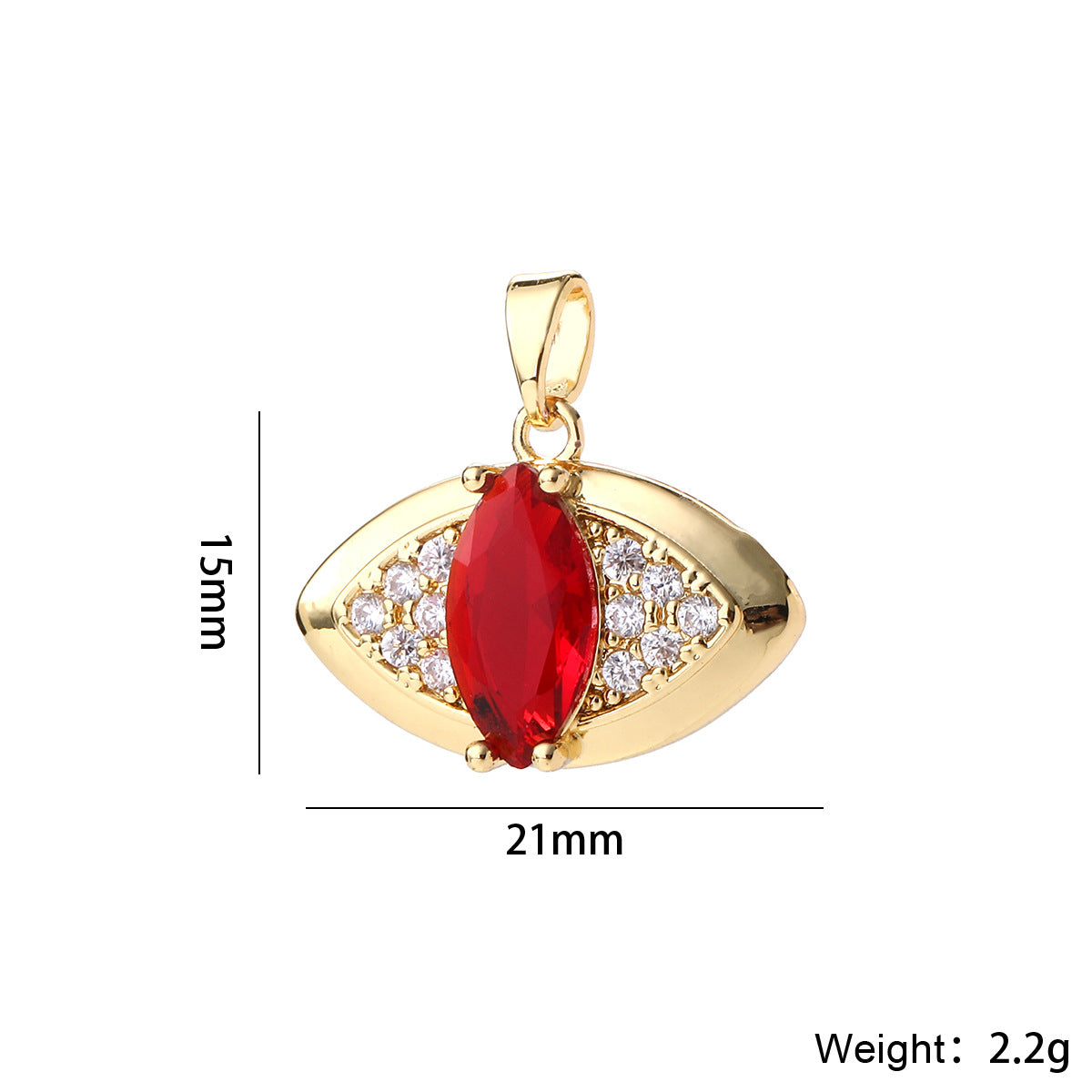 Wholesale 14K Gold Plated Brass Evil Eye Pendant Micro Set Zircon Dark Style Necklace Charm Fashion Accessory For Layering Jewelry Gift Resale