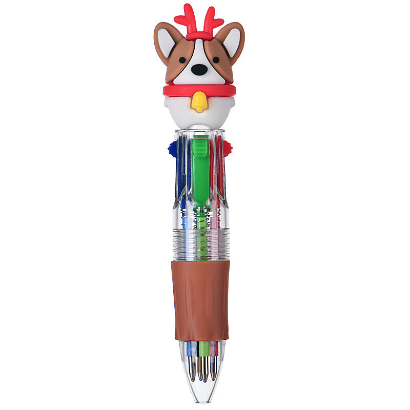 Wholesale Cute cartoon Christmas four-color ballpoint pen