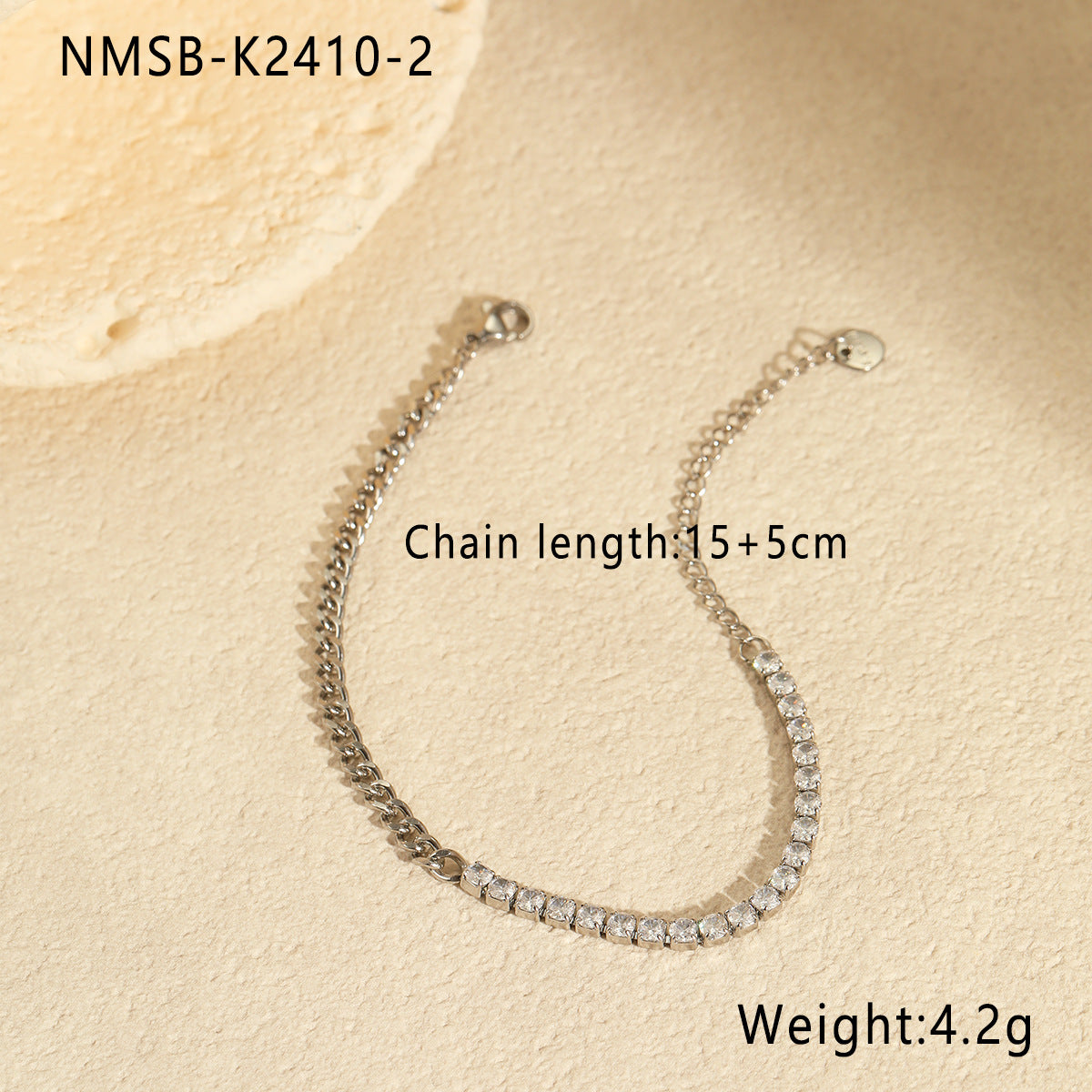 Wholesale  simple inlaid zircon necklace strip stainless steel plated 18K gold high-grade bracelet