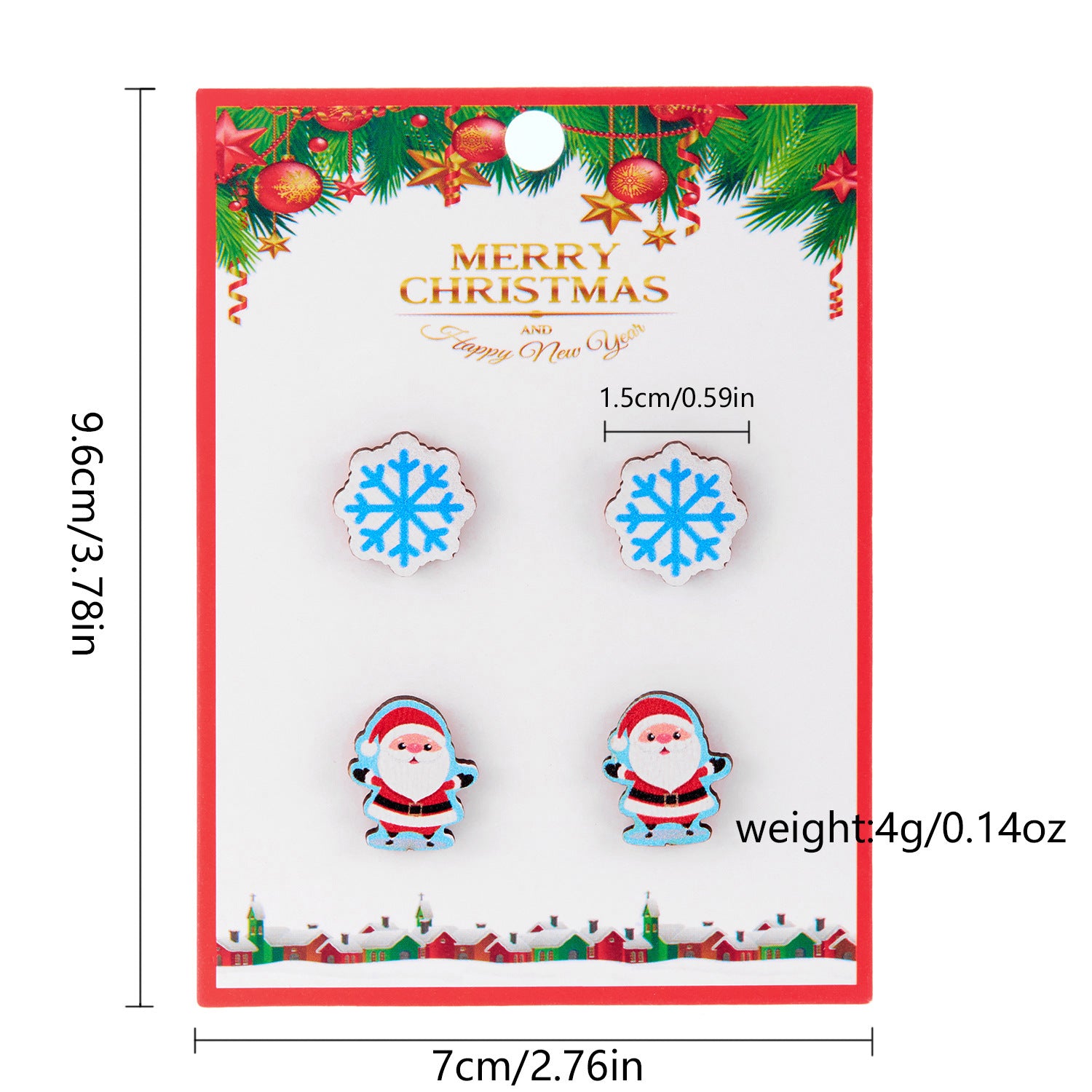Wholesale Christmas Snowman Snowflake Wood Earrings Set ACC-ES-YingHao001