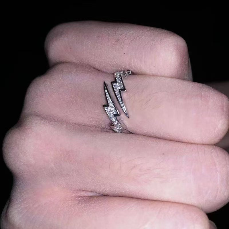 Wholesale Men' s Open Ring with Cross Oil-Drip Design Trendy Fashion Accessory