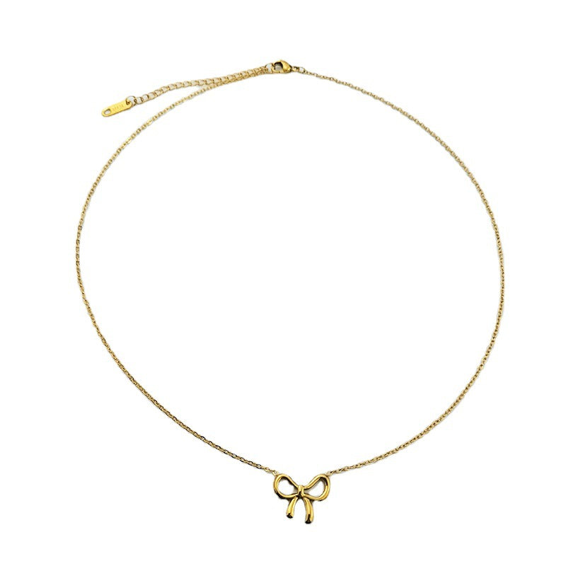 Wholesale Bow Titanium Steel Necklaces ACC-NE-GuDi016