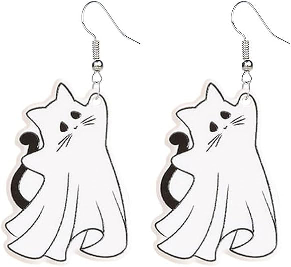Wholesale Halloween earrings cute cat pumpkin acrylic earrings