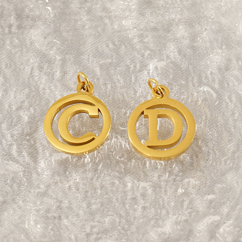 Wholesale Hollow letter Diy 26 English letter pendant