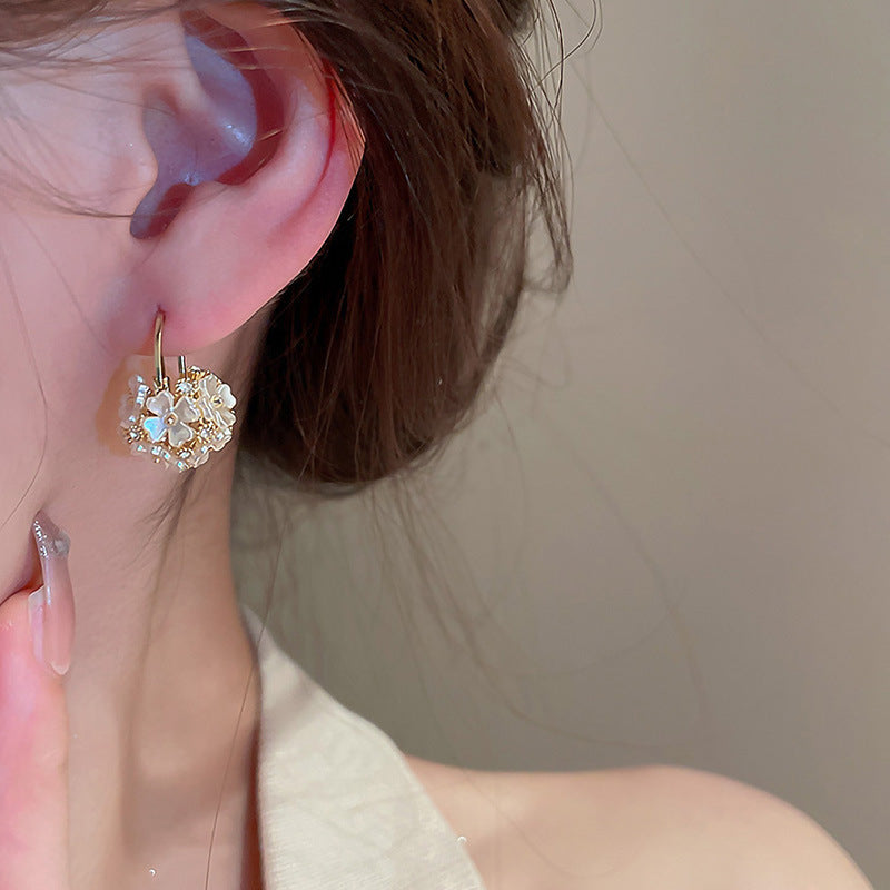 Wholesale Forest Style Flower Diamond Ball Earrings ACC-ES-Qiyou005