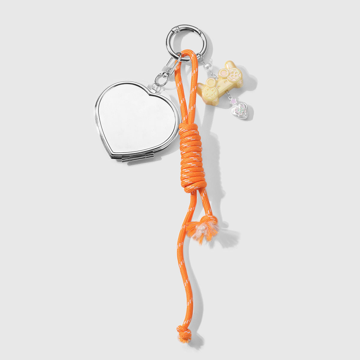 Wholesale Zinc alloy and leather boxing glove heart-shaped double-sided mirror keychain