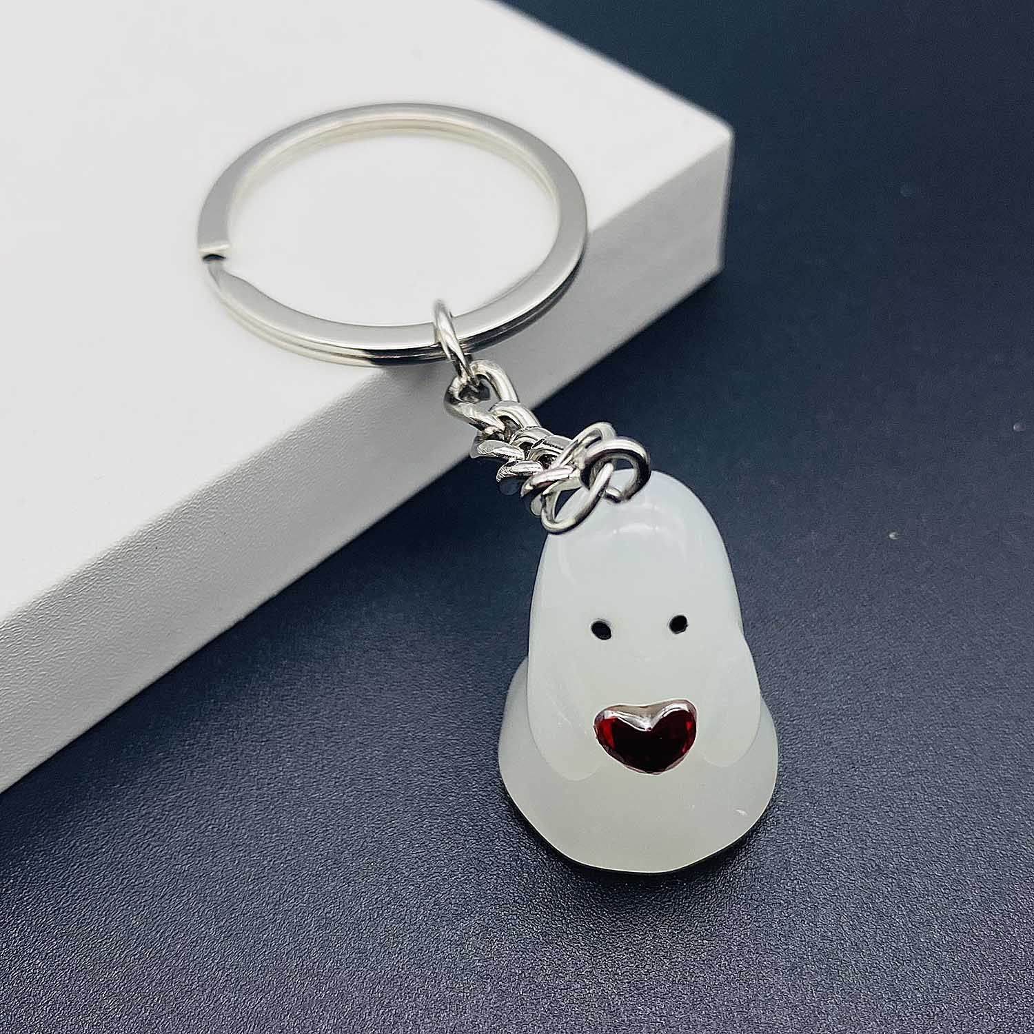 Wholesale Decorative  Ghost Resin Keychain Glow-in-the-Dark 3D Backpack Charm