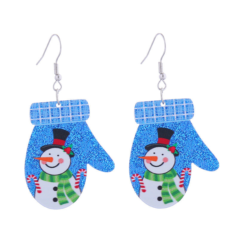 Wholesale Christmas Colorful Acrylic Elk Wine Glass Puppy Earrings ACC-ES-CT036