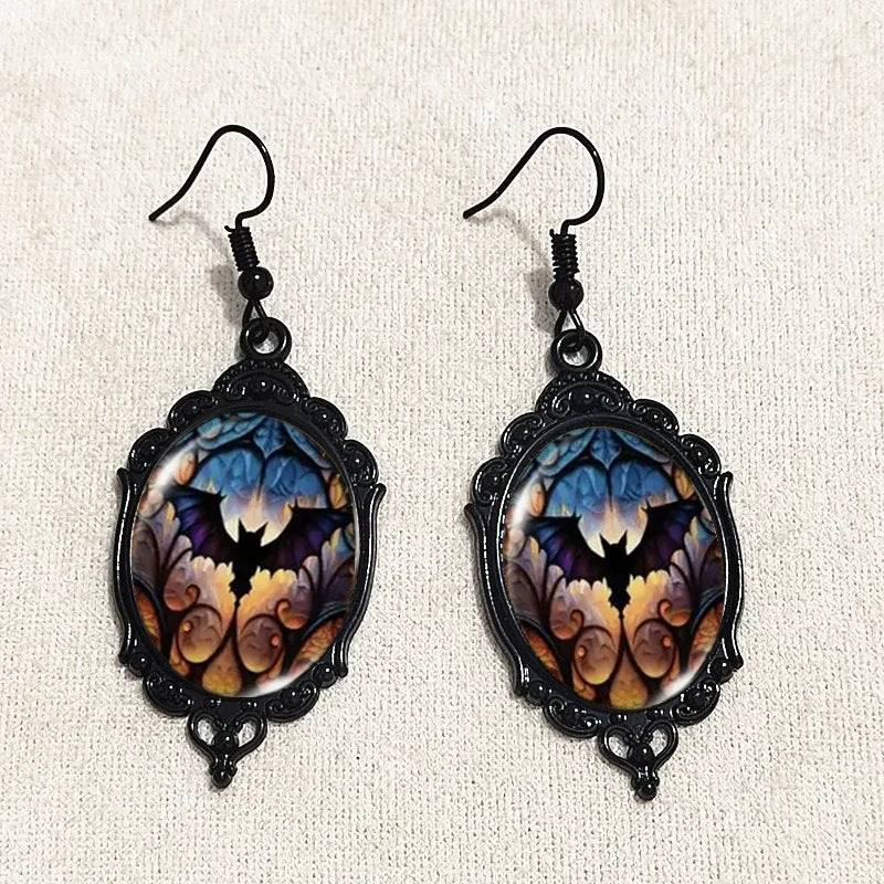 Wholesale Trendy Gothic Cross Raven Pendant Necklace and Earrings Set - Zinc Alloy Electroplated Fashion Accessory for Resale