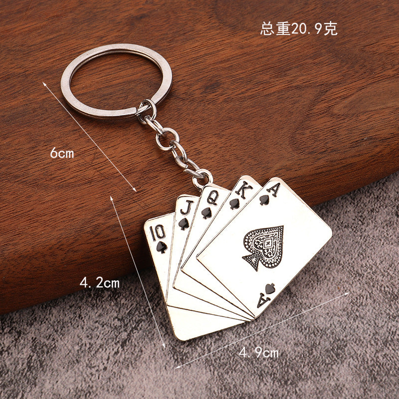 Wholesale  poker  metal key pendant keychain