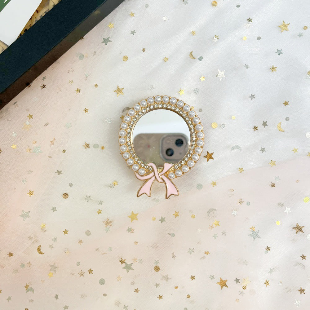 Wholesale Creative Bow Pearl Mirror phone stand