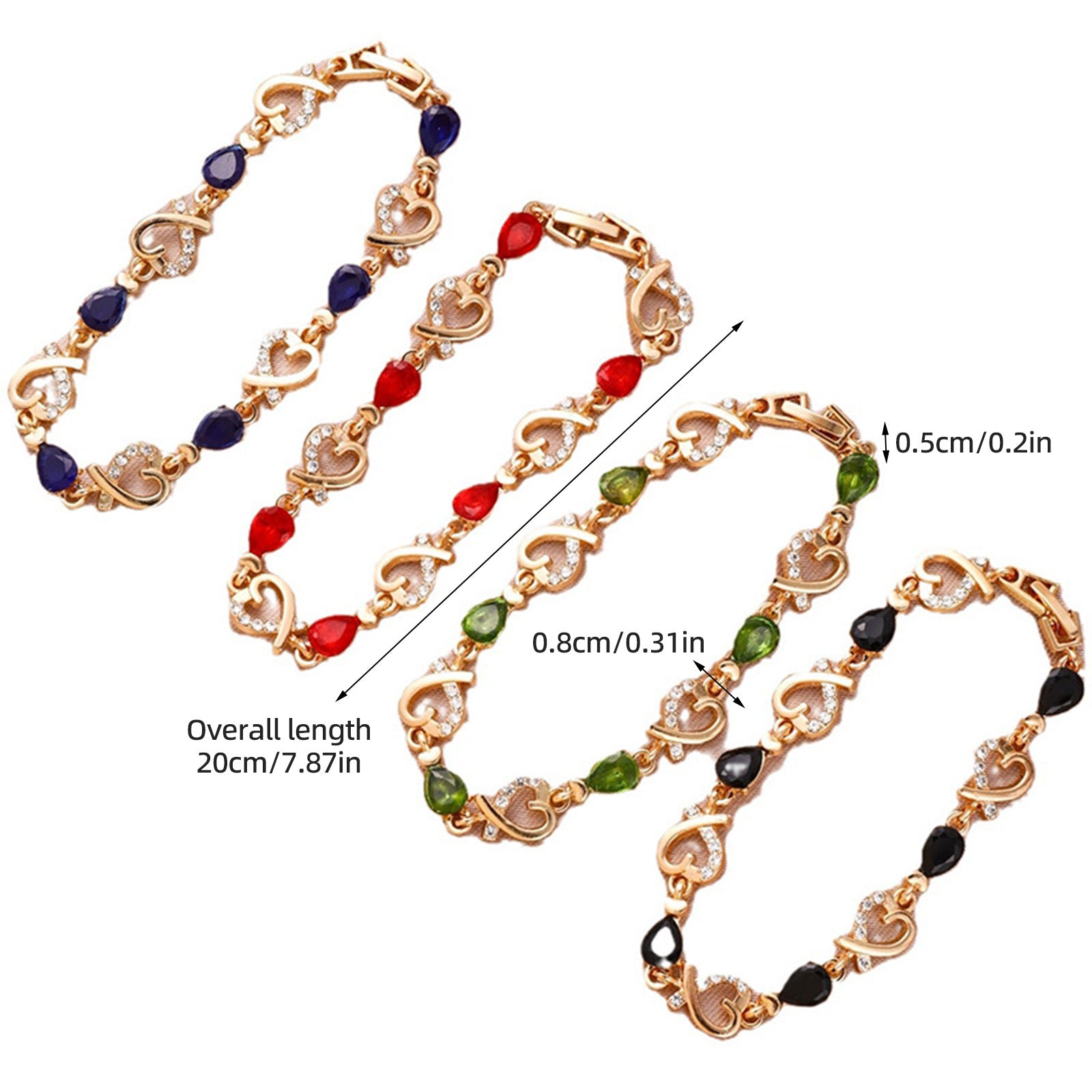 Wholesale Korean Style Heart Hollow Flower Rhinestone Bracelet Alloy Pearlescent Jewelry Accessory Gift