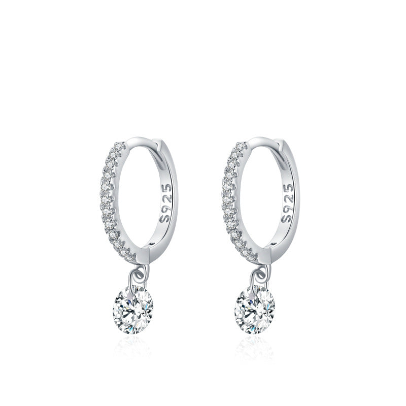 Wholesale s925 sterling silver diamond earrings  luxury platinum plated ear jewelry
