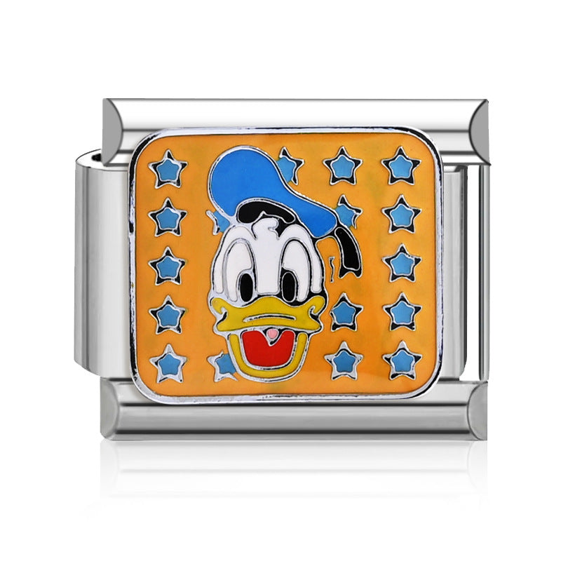 Wholesale 9mm Italian Charm Starter Bracelets DIY square Single Section Creative Stainless Steel Composable Bracelet