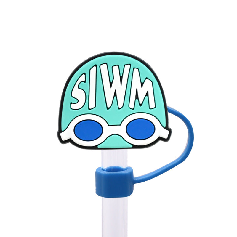 Wholesale Random 100pcs Swimming Necklace Straw Cover 10MM Straw Tube Cap