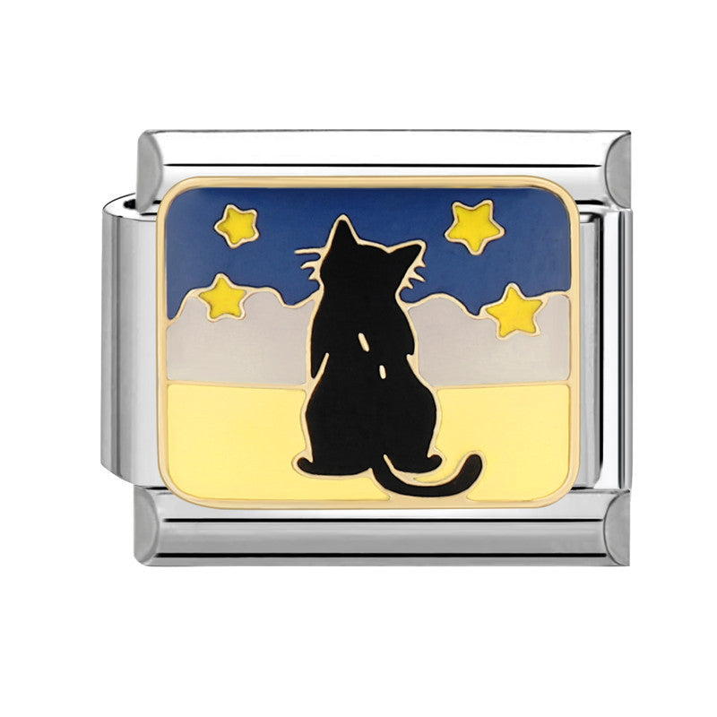 Wholesale Italian Beaded Bracelet 9mm DIY Splicing Removable Cat Candy Planet Series Titanium Steel Combinable Bracelet