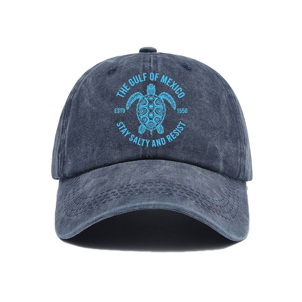 Wholesale Denim Peaked Cap Round Top Embroidered Cotton Baseball Cap