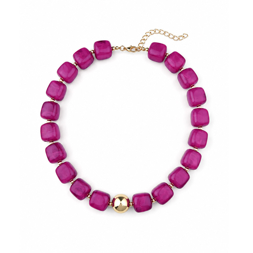 Wholesale Sweet Style Colorful Sugar Cube Acrylic Beaded Necklace Handmade Jewelry