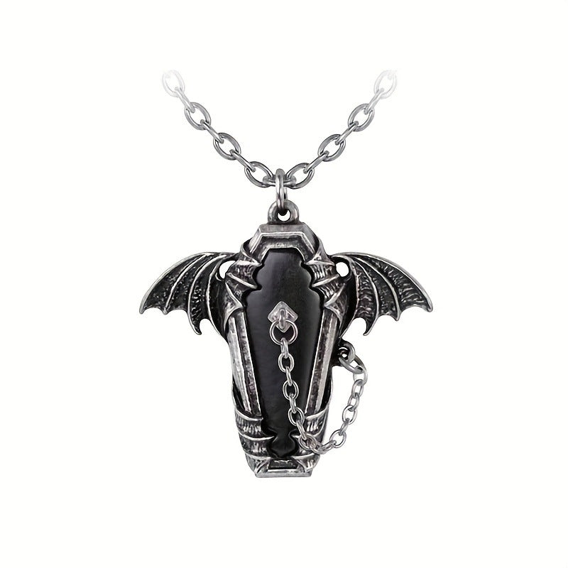 Wholesale Gothic Bat Coffin Clavicle Chain Halloween Necklace