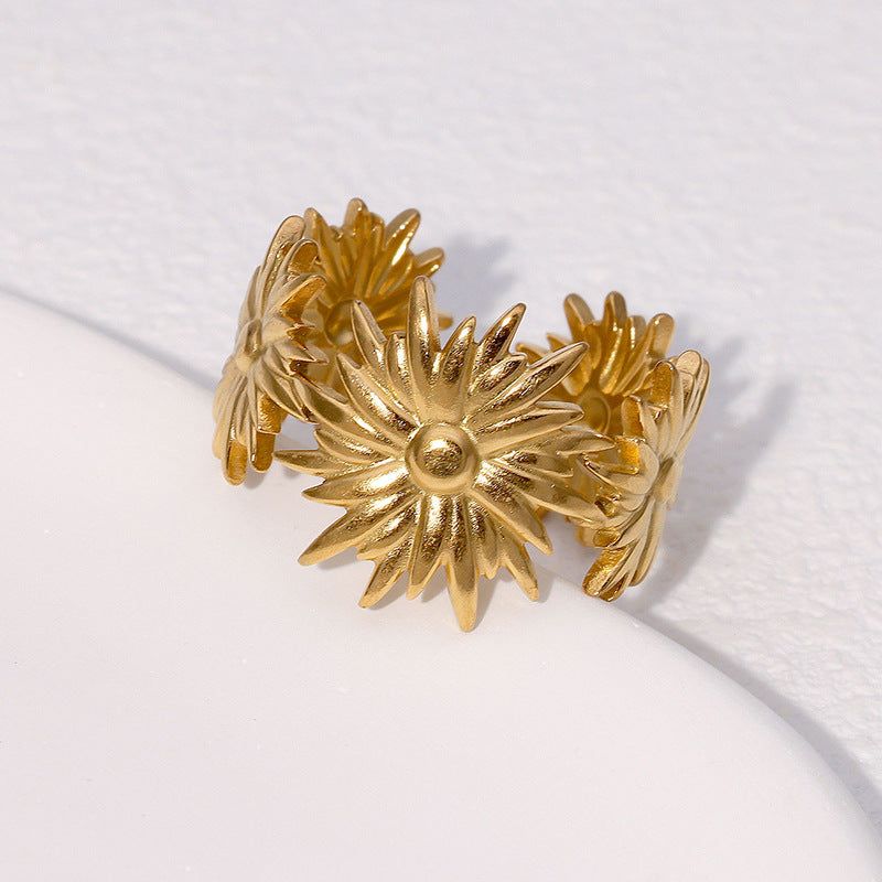 Wholesale Metal Stainless Steel Flower Rings