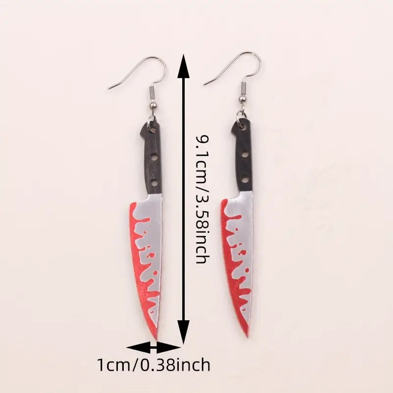 Wholesale Halloween Bloody Knife Earrings