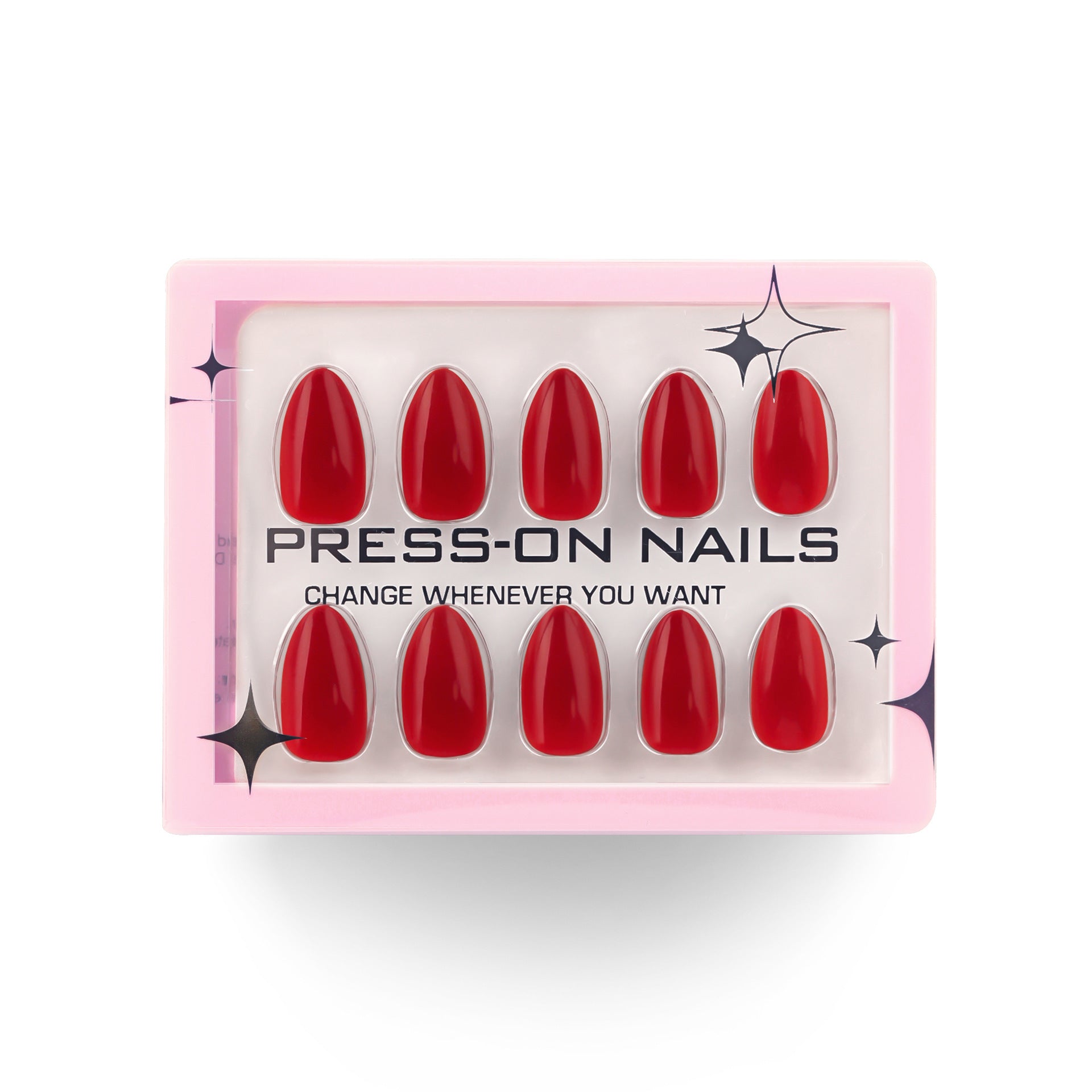 Wholesale 30 Pieces/box Bright Red Nails Kits Nail Stickers