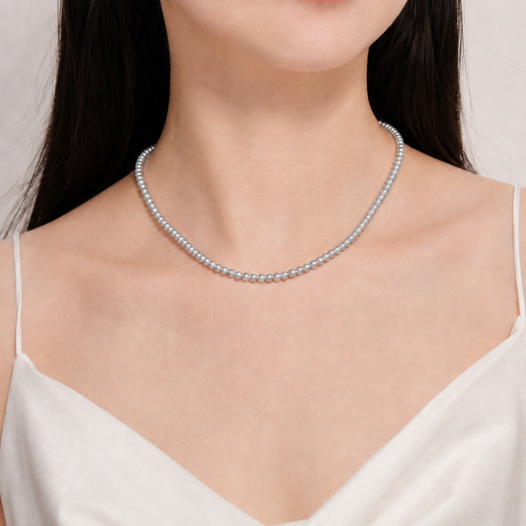 Wholesale Stylish White Faux Pearl Necklace For Women Elegant Cheongsam Collarbone Chain Gift Jewelry Accessory