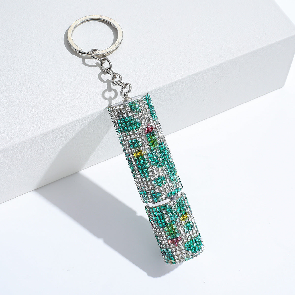 Wholesale colorful leopard print rhinestone perfume bottle portable multifunctional alloy keychain ACC-KC-ZhiYa003