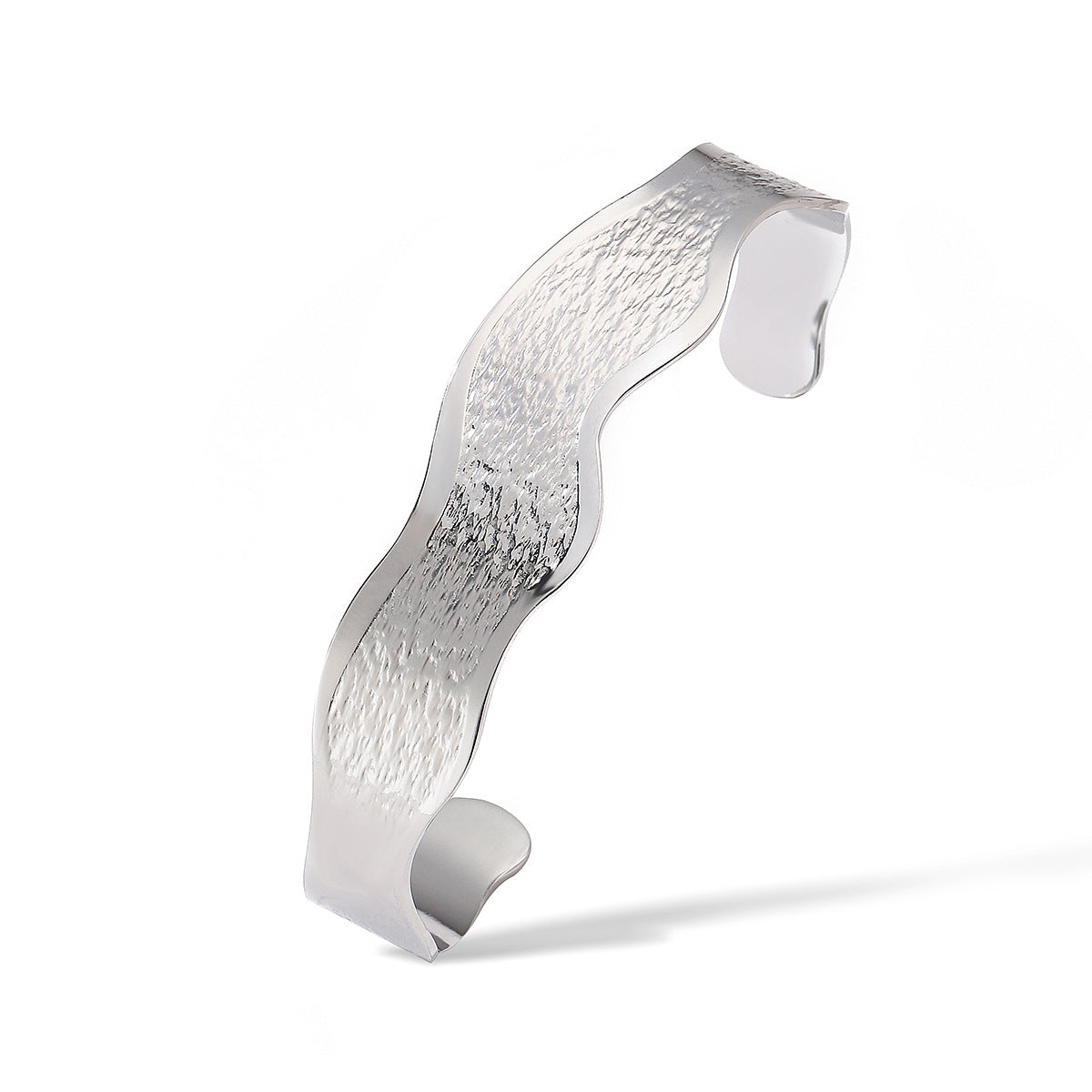 Wholesale Polka Dot Geometric Open Stainless Steel C Shape Bracelet