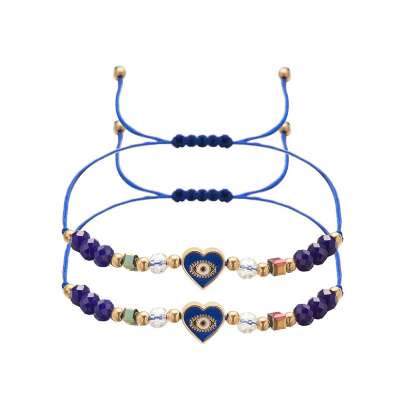Wholesale Two Pack Love Blue Eyes Devil Eye Bracelets ACC-BT-Gangm014